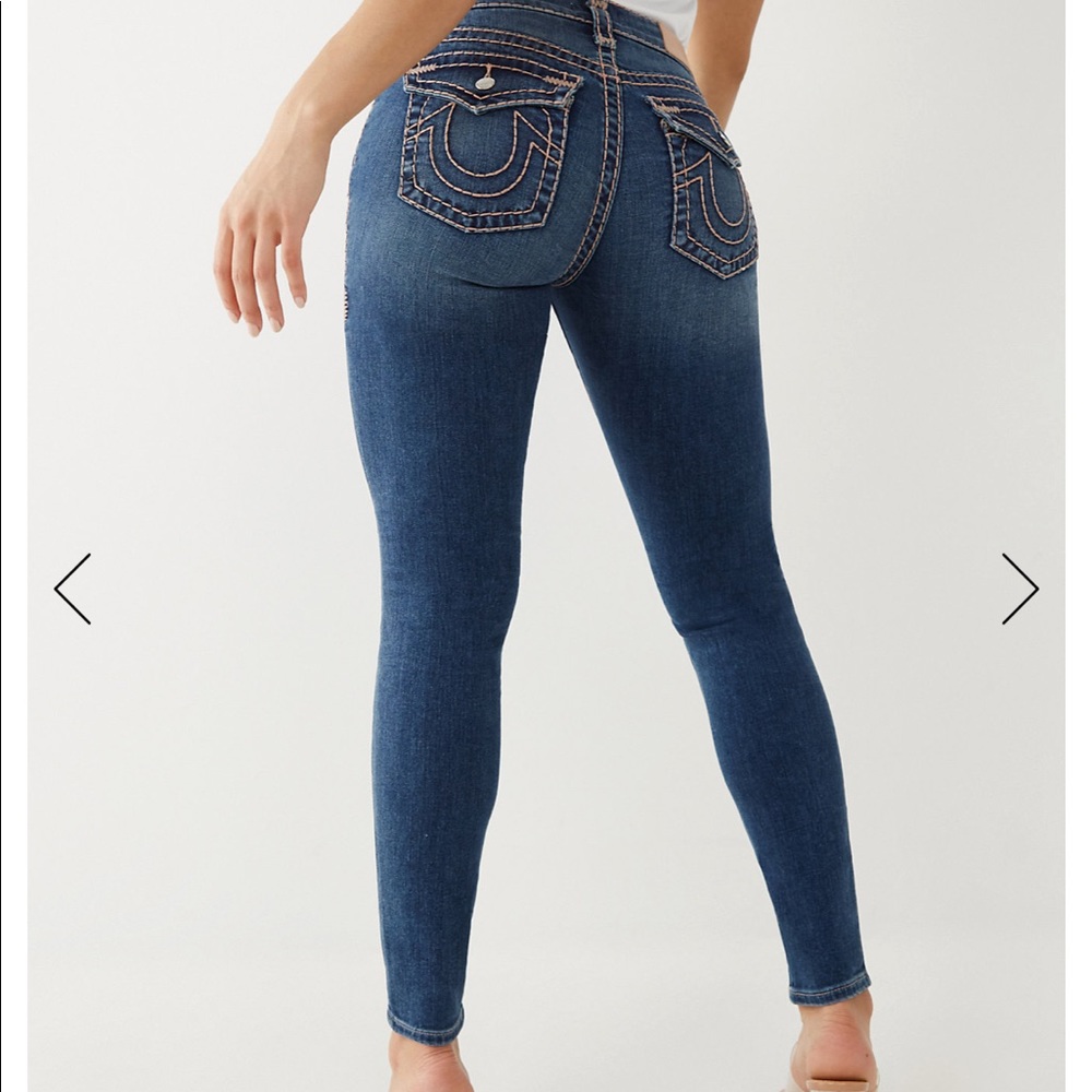 TRUE RELIGION JENNIE SUPER T CURVY SKINNY JEANS